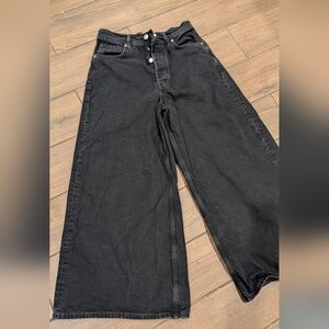 We The Free Wide Leg Black Jeans Size 28